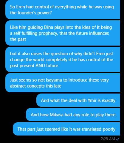 Eren said that everything is connected in the paths with the founder's power but this in no way explains how he was able to do that with Dina.  #aot139spoiler