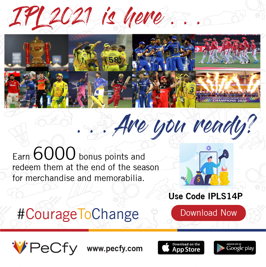 PeCfy_'s tweet photo. Follow your passion for #Cricket and enjoy the #IPL2021 season. An opportunity to own #IPLMerchandise, #CricketMemorabilia and experience #PeCfy
.
Download The App On:
Apple Store - https://t.co/VEIlezU0qB
Google Play - https://t.co/ZAeV5vruEJ
.
#IPL #MI #CSK #DC #KKR #RCB #RR https://t.co/pYuJVCk2f1