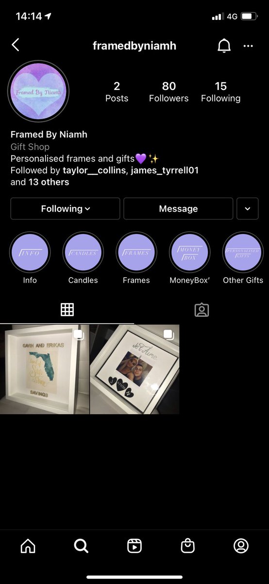 My girlfriend has started making picture frames, customised glasses and candles if people could follow or even rt this it’d be greatly appreciated