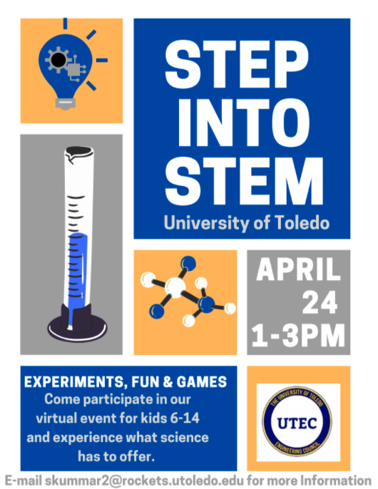 The University of Toledo’s Engineering Council is inviting Maumee students in grades K-8 to their annual “Step into STEM'' event on 4/24/21. Registration necessary:
docs.google.com/forms/d/e/1FAI…