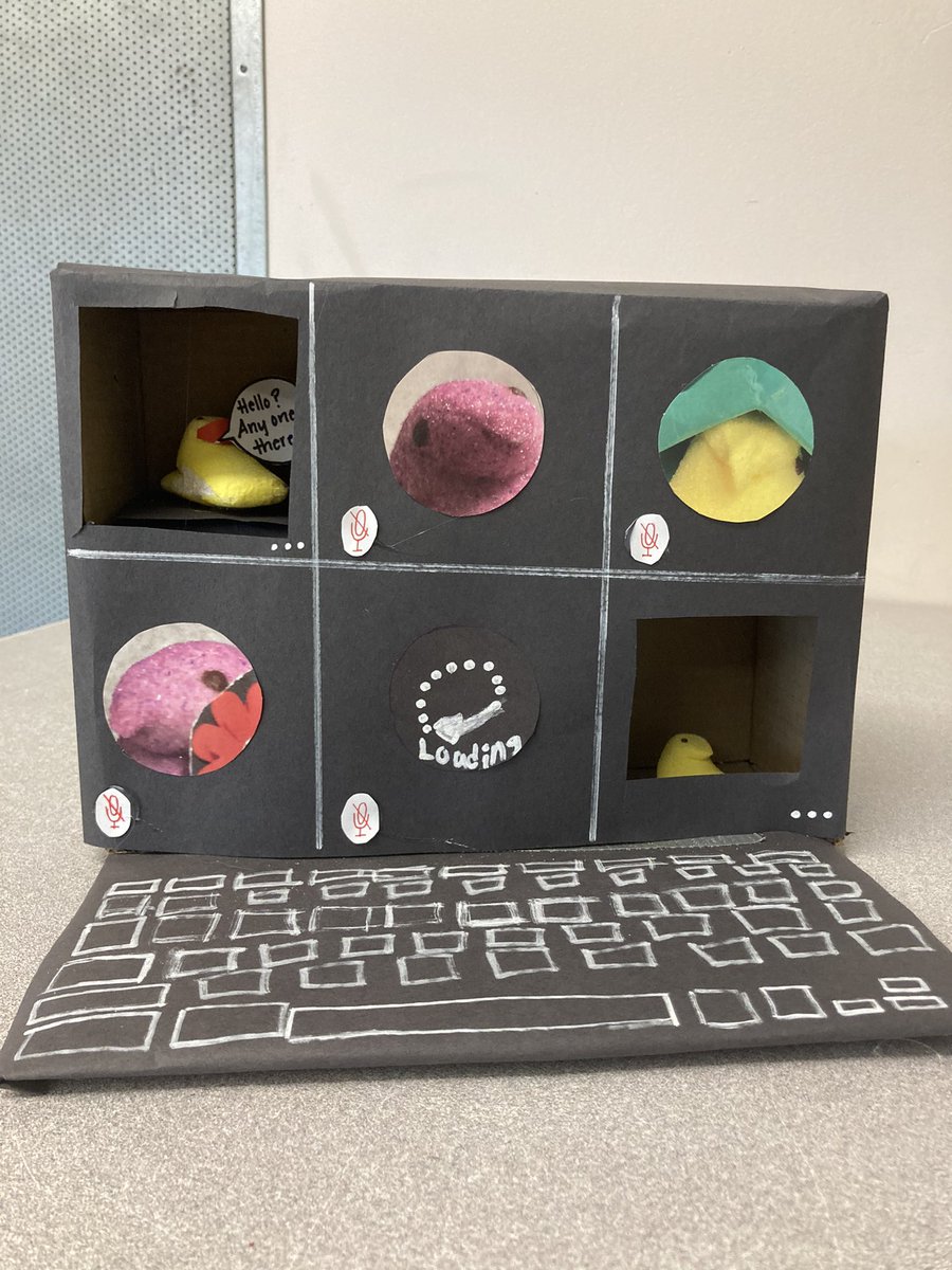 MrsButtonHDMS's tweet image. This is my first year of advisory Peep diorama competitions and I am so excited about our final product 😂 #peepzoom #peepdiorama #HDMSPride