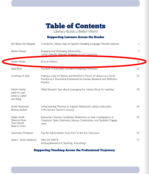 So incredibly grateful for every opportunity I have received over the past several years. #FirstPublication