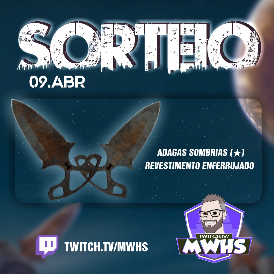 mwhscoach's tweet image. O sorteio da faca shadow dagger rust coat será dia 09/04 das 12h as18h para todos os viewrs. 
Não é necessário ser SUB!
Convide os amigos e participe, obs: É preciso estar on na hora do sorteio! Bora ?!