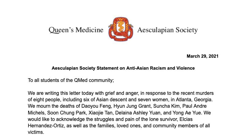 Queen's Medicine Aesculapian Society tweet media