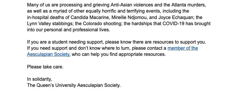 Queen's Medicine Aesculapian Society tweet media