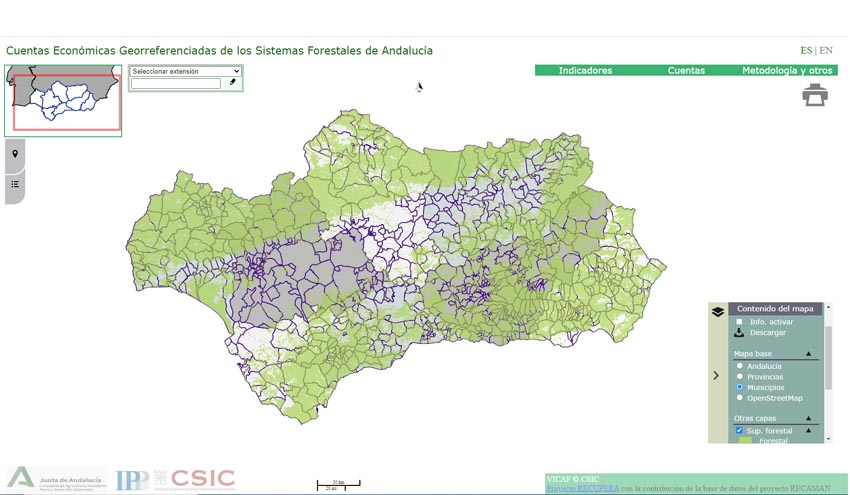 RevistaRETEMA's tweet photo. El proyecto #Recaman del @CSIC desarrolla un visor georreferenciado que permite consultar los recursos naturales biofísicos y económicos de los montes. 🌳

➕Más info: https://t.co/axHpXYyCq0 https://t.co/YRe67x9bYO