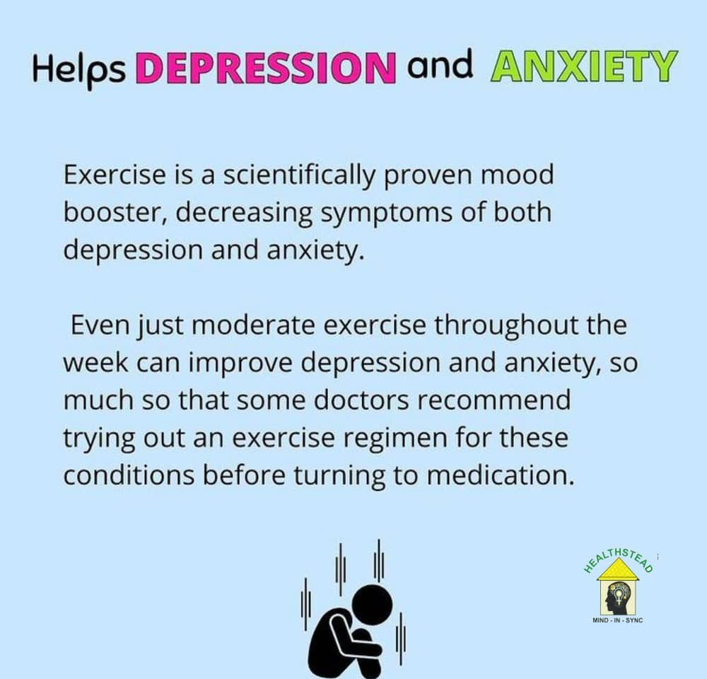 HealthsteadNg's tweet photo. Here is just a few of the many benefits that exercise can have on our mental health. Always put yourself first. You can send us a mail via info.healthstead@gmail.com or call us on 08060680382 for treatment and management of mental health problems. #mentalhealth #exercise #Mental https://t.co/rD3p56wi3Y