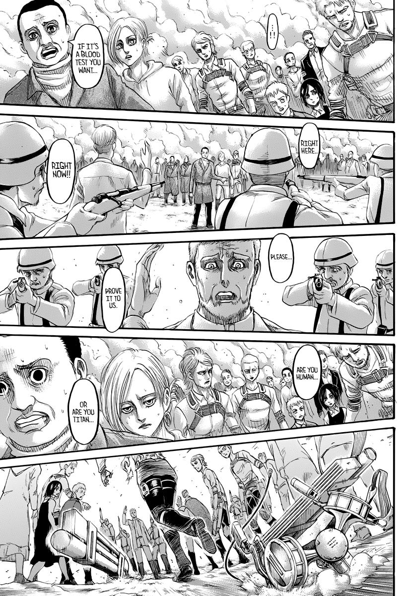 This is also one of my most hated parts of the chapter. They're going to stop their conflict but proving they're not the evil race that can turn into titans. That totally undermined the message of people deserving equal rights despite being different  #aot139spoiler