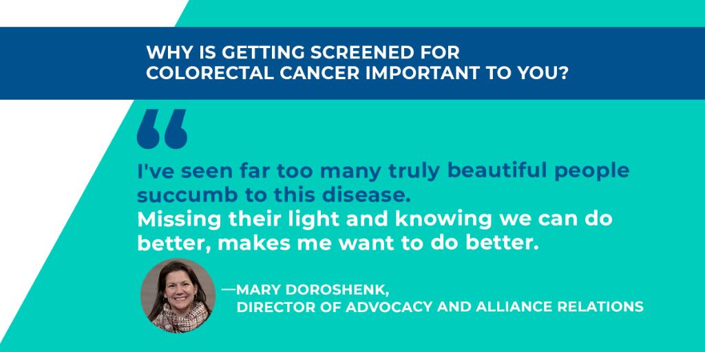 ExactSciences's tweet photo. Mary, one of our amazing employees, is spreading the message about the importance of screening for colorectal cancer in honor of #CRCAM last month. https://t.co/DbHjC2qZrL