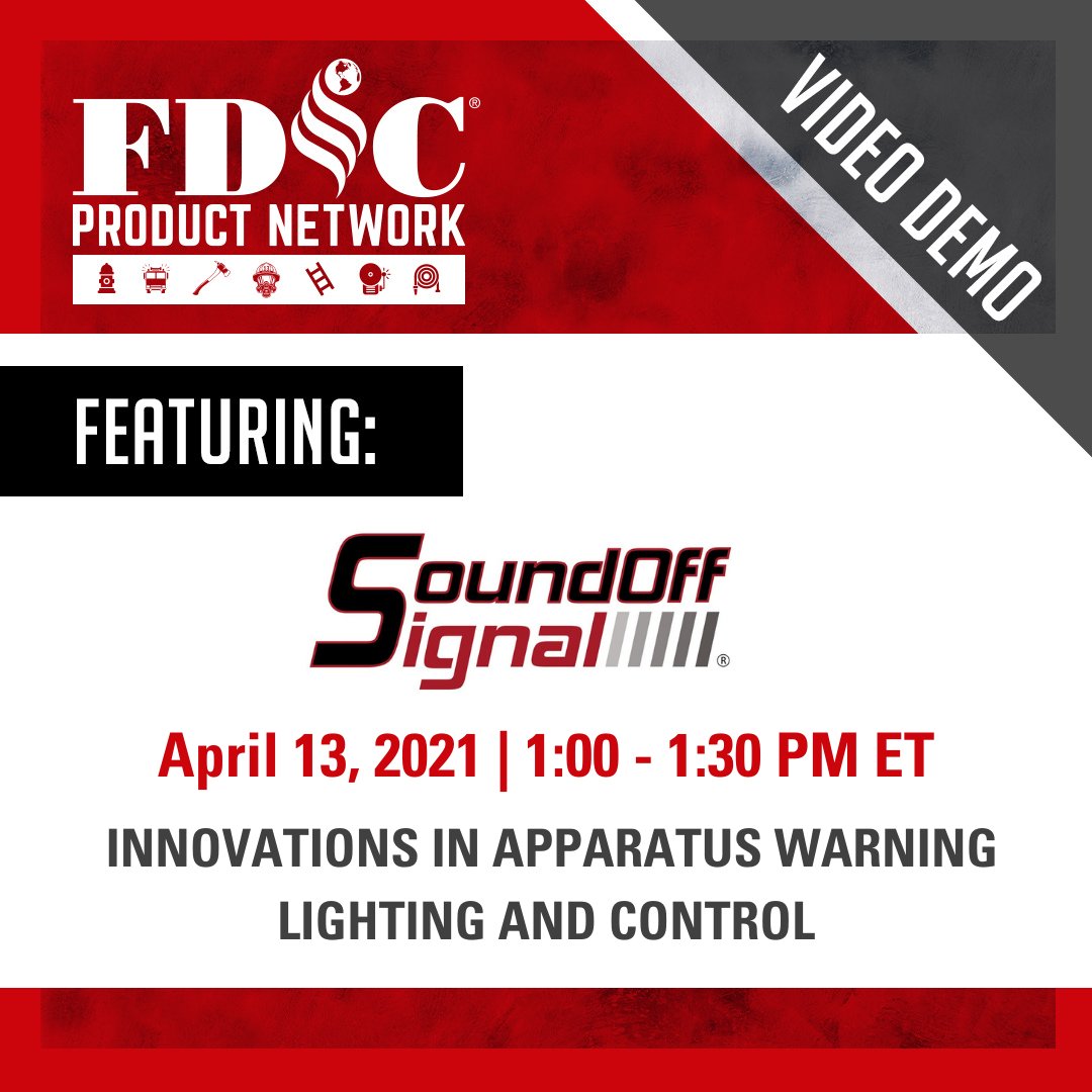 FDICevent's tweet photo. Are you ready for next weeks demo with SoundOff Signal? Join to hear about their indestructible mpower product line. Register now ➡️ https://t.co/7HA08jDo1s @SoundOffSignal #SoundOffSignal #FDIC #FireApparatus https://t.co/qWUxEyWTrS