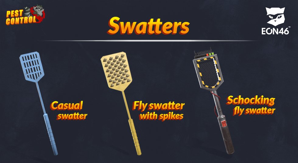 eon46_'s tweet photo. 🔥 Swatters 🔥
Strongly effective against small pests (insects). Upgraded causes bleeding, while the best one causes electric shock. ⚡️
#news #Update #indie #pc #steam #indiegame #indiedev #IndieGameDev #game #gamedev #IndieShowtime #pest #swatters #PestControl #weapons #weapon https://t.co/BP9iRgPWHd