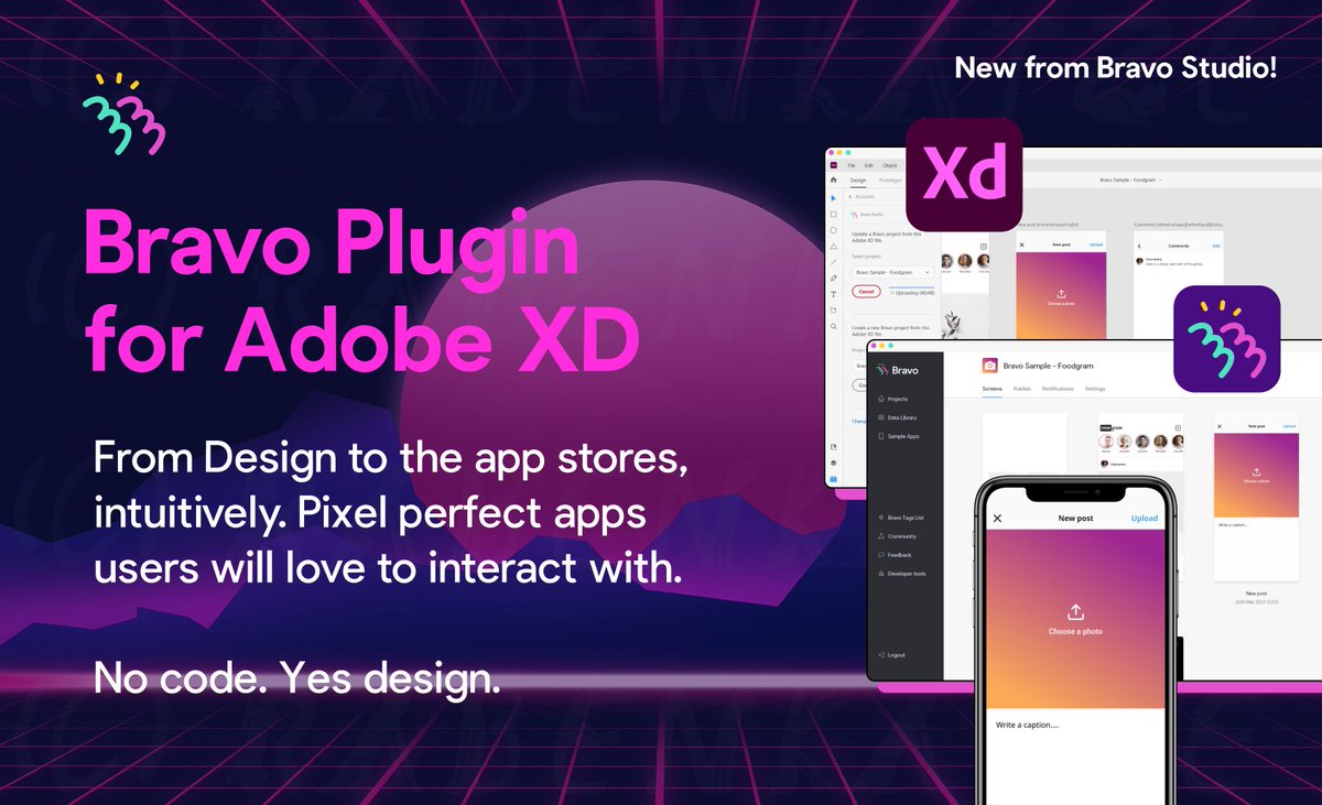 Bravostudioapp's tweet photo. π¨BIG NEWSπ¨
We are thrilled to announce that Bravo Studio plugin for @AdobeXD is LIVE π₯ #nocode #XDplugins
π Design in #AdobeXD
π Download the plugin
π Take your designs to the App Stores π²
https://t.co/cuMqJ1TtLf https://t.co/crPDmVREiB