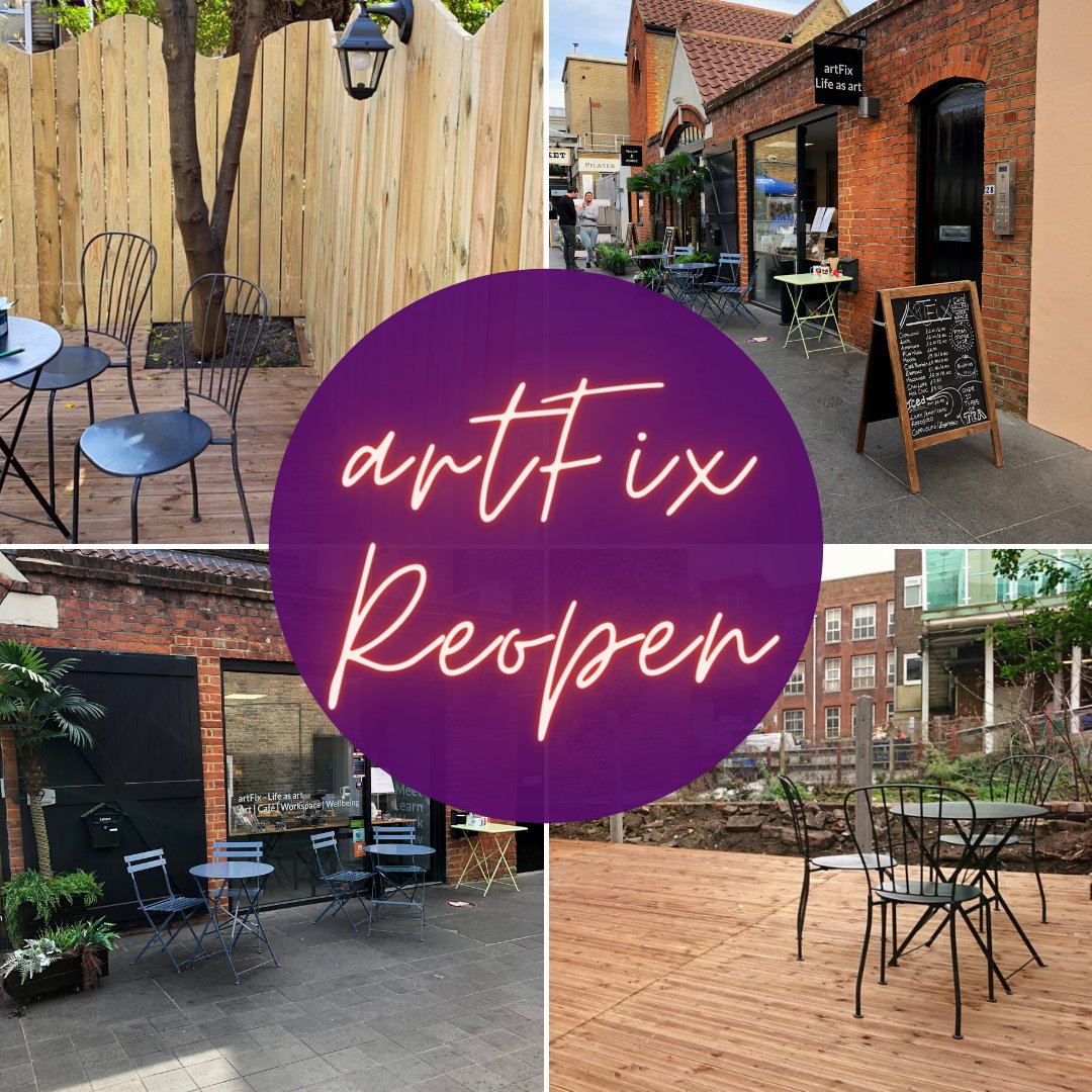 Hello artFixers, we have great news! #artfixgreenwich is reopening its outdoor seating AND #artwoolwich is opening its new back garden! 
See you soon!
#artfix #lifeasart
#covid #reopening #supportlocal #londoncafe #artwork #urbangarden #gardenlovers #gardenart #gardengathered