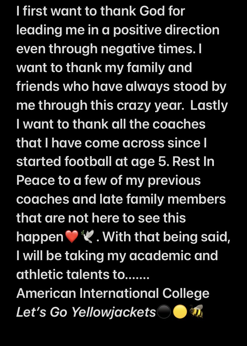 ElijahTobin1's tweet photo. ✍🏾Ready To Get To Work😈@AICFootball https://t.co/TusX7kt8HV