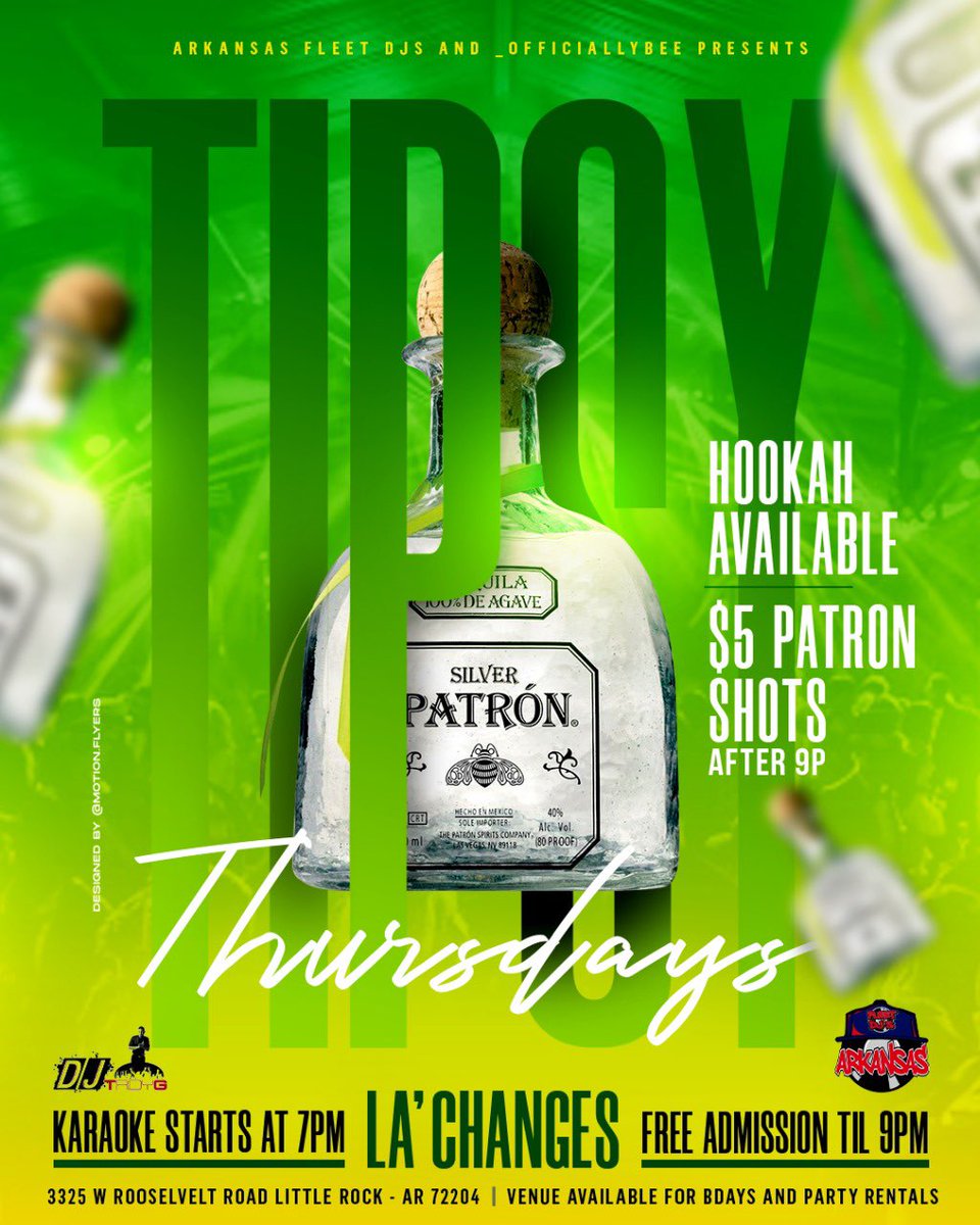Bee__NiColee's tweet photo. THIS WEEKENDS MOVE ‼️😈
#TIPSYTHURSDAYS at La’Changes TONIGHT‼️
• $5 Patron Shots AFTER 9P
• Hookah 💨
• Karaoke 🎤
• Full Bar
• Full Kitchen
TOMORROW ‼️
#VIPFRIDAYS at Club Trōis
• Ladies Free Til 12A
• $3 Drink Specials Til 12A 🍹
• Sounds by @Drewster870
• Hookah https://t.co/joL9BtGffY