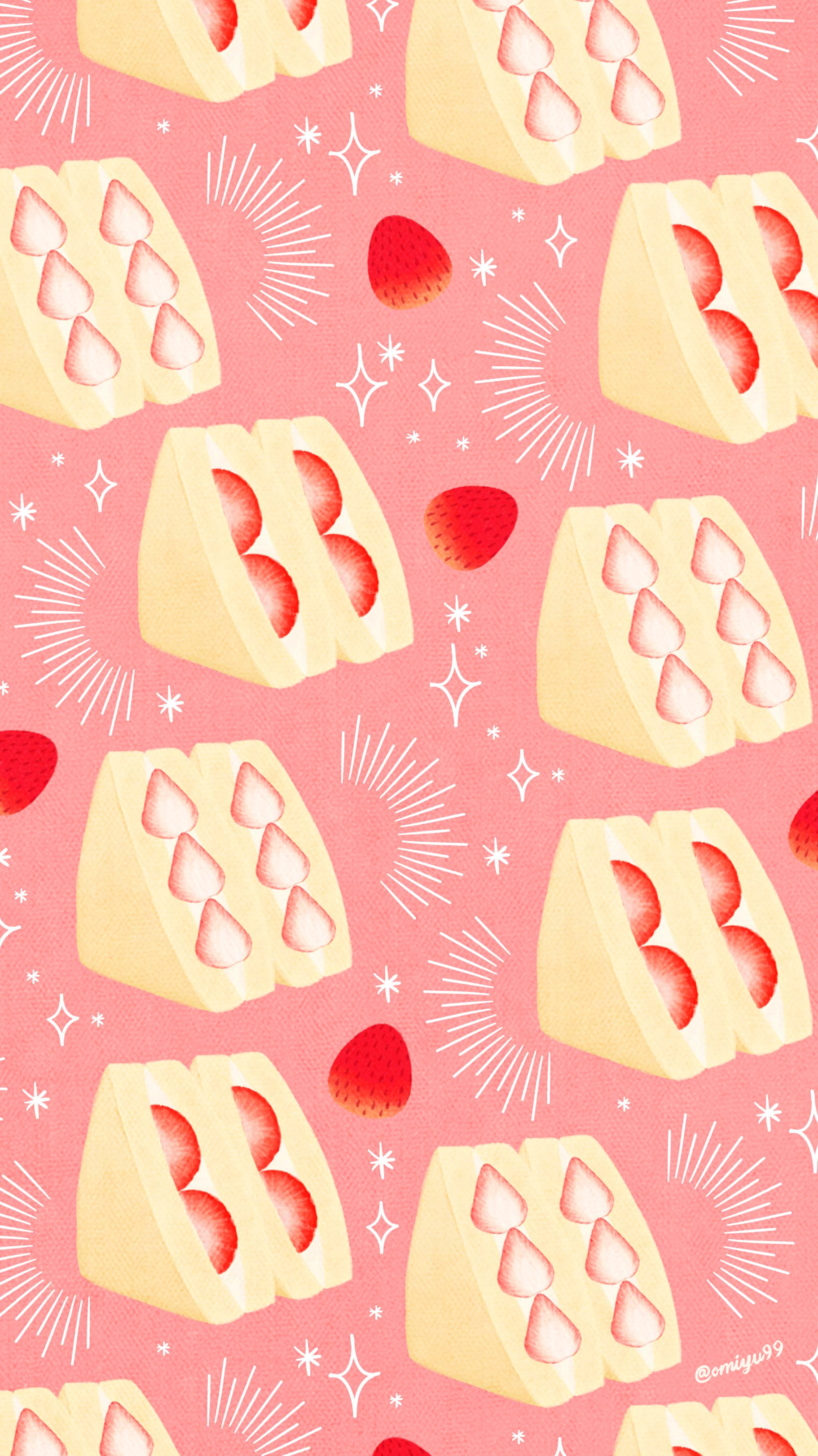 Omiyu いちごサンドな壁紙 Illust Illustration 壁紙 イラスト Iphone壁紙 サンドイッチ いちご 食べ物 Strawberry Sandwich Fruitssand T Co Ppuk5gpulk Twitter