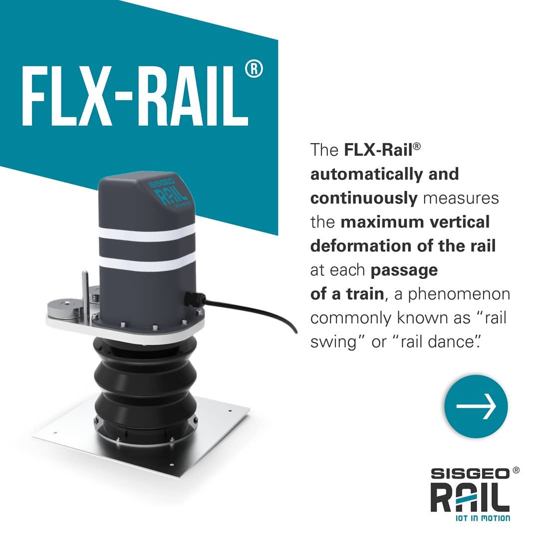 LSisgeo's tweet photo. FLX-Rail®, specially developed for the #railway swing #monitoring, automatically and continuously measures the maximum vertical deformation of the #rail at each passage of a #train.

Discover more: https://t.co/9ZQZNOtlkq

Contact us at info@sisgeo.com https://t.co/KxBX3chnf2