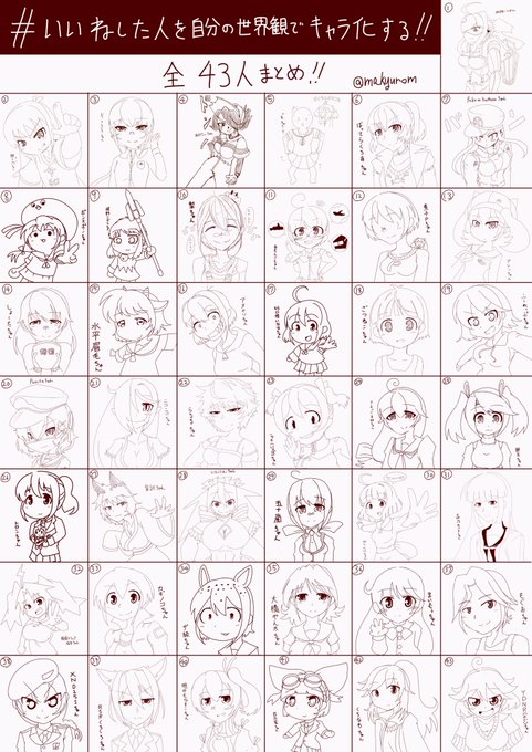 いいねした人を自分の世界観でキャラ化するのtwitter漫画作品