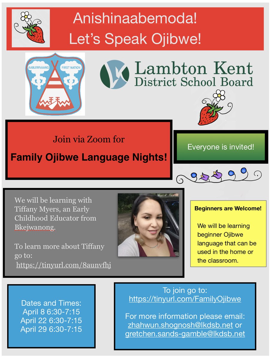 LakeroadP's tweet image. #LKDSB Indigenous Education Team are providing "Family Ojibwe Language Nights".  All are welcome.