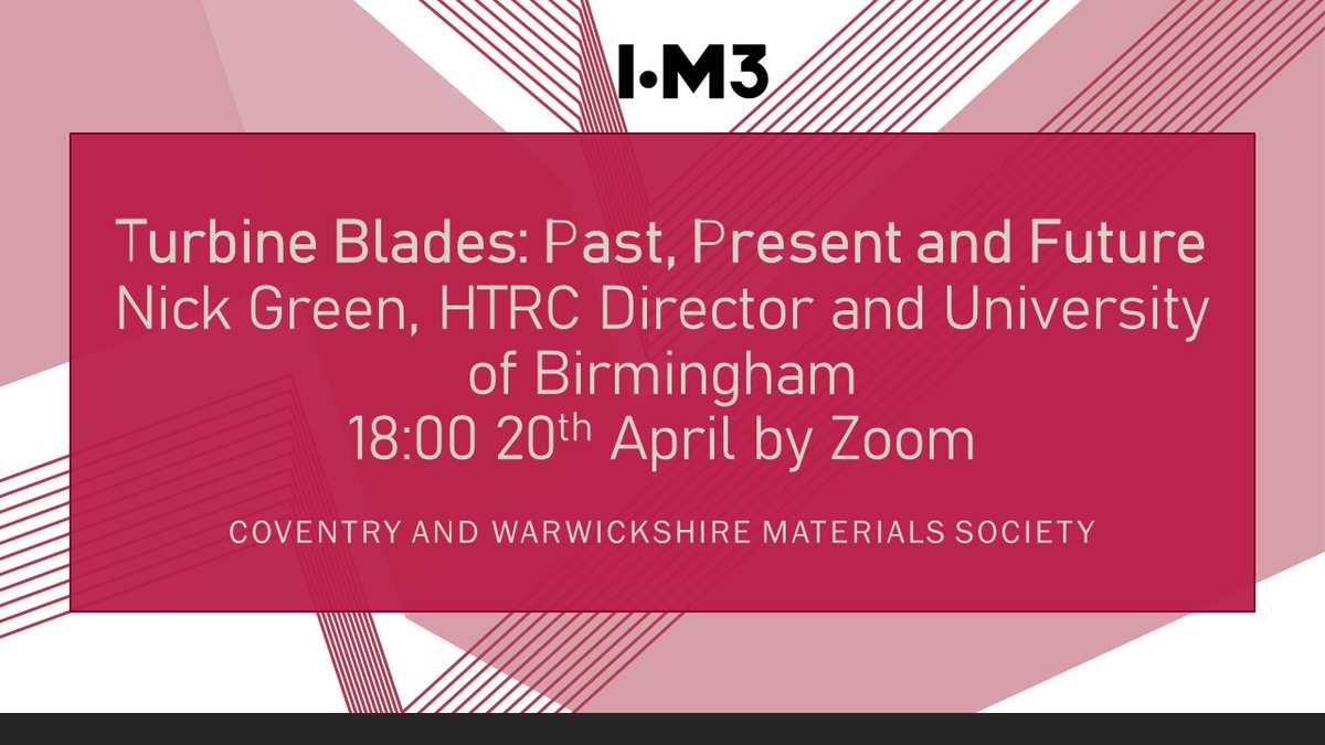 Dr_S_Connolly's tweet photo. Join @CWMS_IOM3 for our next lecture, Turbine Blades: Past, Present and Future from Nick Green @metmat_unibham @unibirmingham Sign up here https://t.co/19foG0Rp9x #innovation #materials #aerospace @Materials_Girl @SarahBoadIOM3 https://t.co/tiPNzO62EE