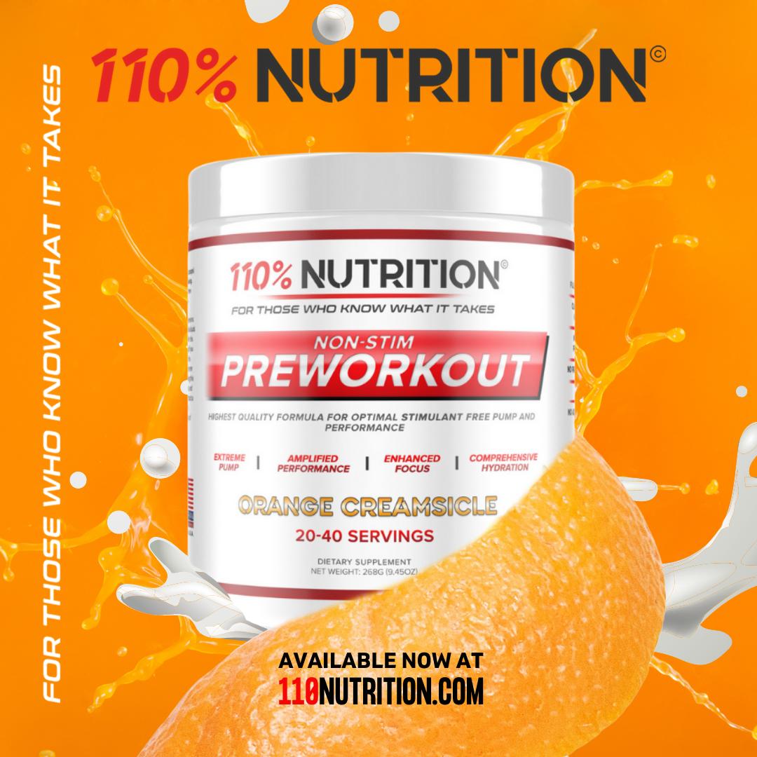 110_Nutrition's tweet photo. Tired of your PreWorkout tasting like a chalky mess? 🤢

110% Nutrition PreWorkout tastes as good as it performs.  🍊

Don't wait, upgrade your PreWorkout today at https://t.co/JzW3cTGKZW https://t.co/KdqlwpMspq