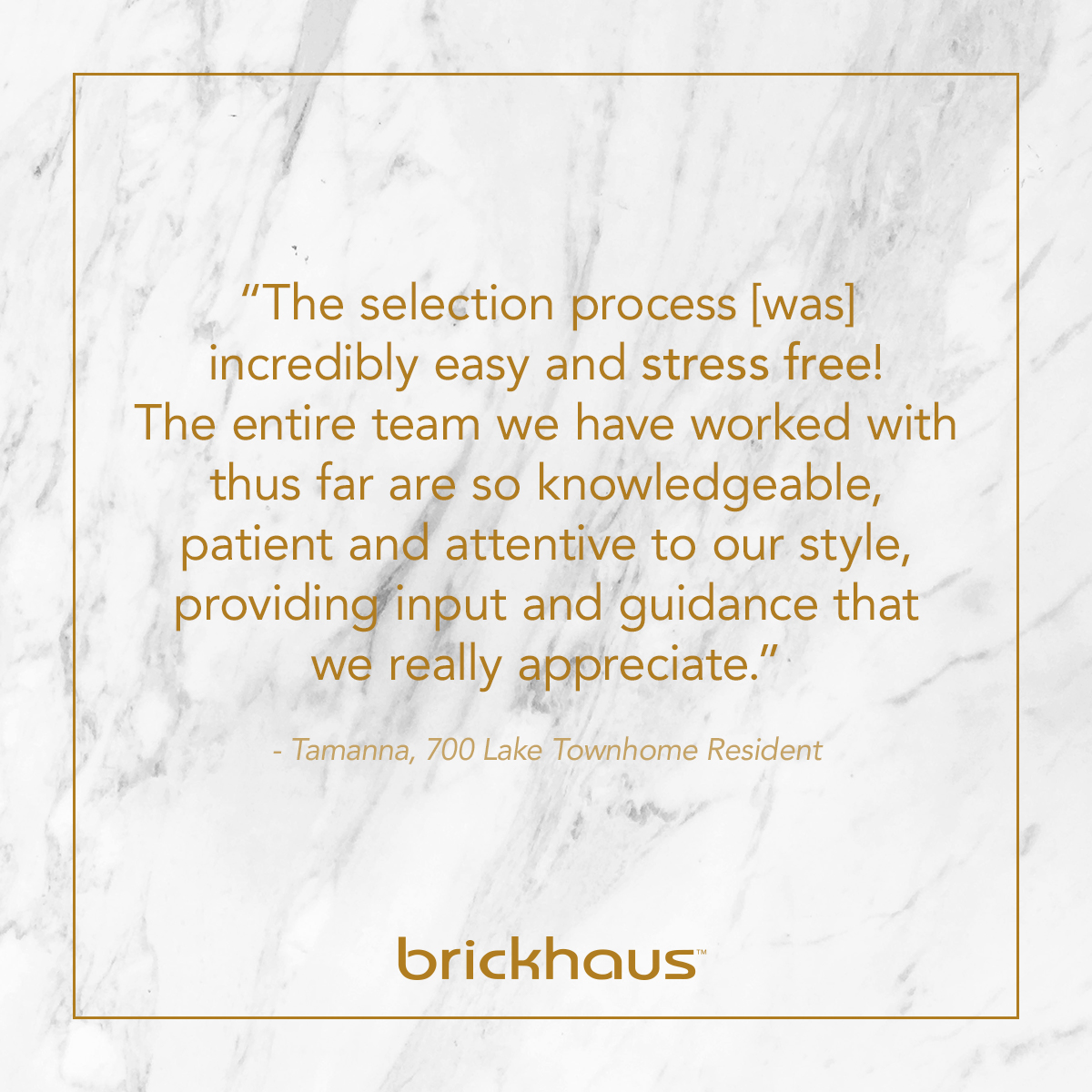 At Brickhaus, we pride ourselves on our strong client relationships. We go above and beyond for our residents by working with them to craft their dream home, and we love doing it!

See what our clients are saying: bit.ly/2Q7QuP4