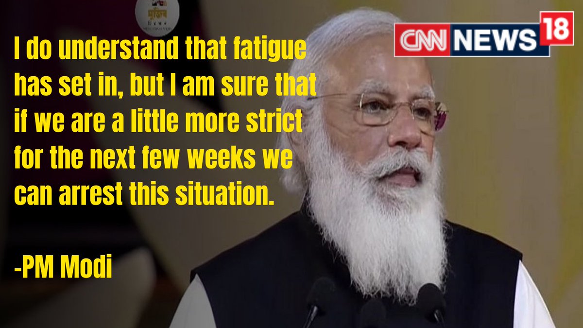 CNNnews18's tweet photo. PM Modi while addressing the CMs meet said that there is a need to increase the number of RT-PCR tests to check the #Covid19 infection.
#PMCMsMeet https://t.co/cZPBYYk1Vz