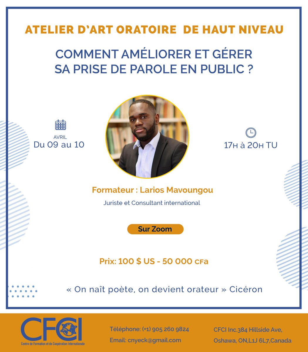CfciCoaching's tweet photo. Bonjour 👋  chers (ères) amis (es),
 Ravis de vous voir ici !
C'est déjà demain !
Les inscriptions à l'atelier d'art oratoire de haut niveau prennent fin dans quelques heures.

Vous pouvez encore vous inscrire via ce lien: 
https://t.co/fGEQ8OdZRJ https://t.co/YOujERsGxe