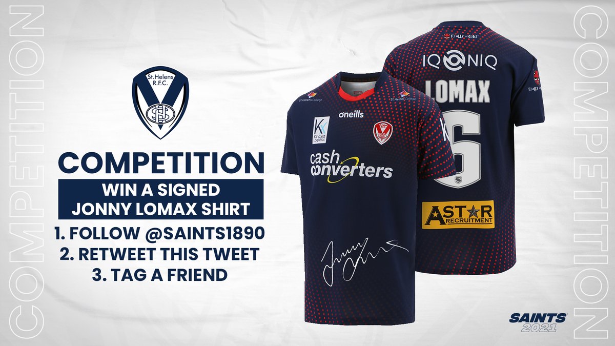 Saints1890's tweet image. 🎁 COMPETITION TIME! 🎁

WIN a signed @lomax_1990 2021 Saints Away Shirt!

1. RT this Tweet
2. Follow our account
3. Tag a friend in the comments below! 

The winner will be contacted next week! 🔜

Good luck! 🤞

#COYS