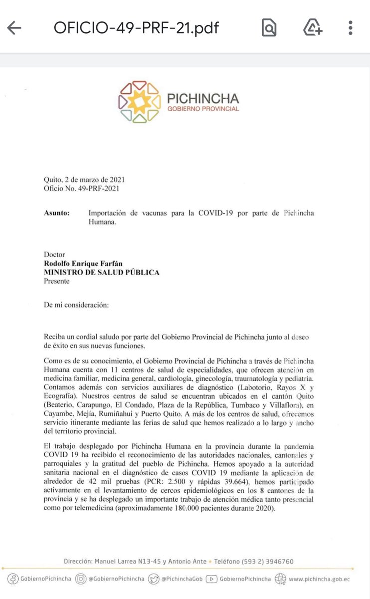 PaolaPabonC's tweet photo. Las dolorosas imágenes que vimos ayer de padres y abuelos en eternas filas de espera para la vacunación nos indignan. Hace más de un mes pusimos a disposición de @Salud_Ec nuestros centros de salud y personal @PichinchaGob para incrementar los puntos de vacunación en la provincia https://t.co/M1ub6WTsWn