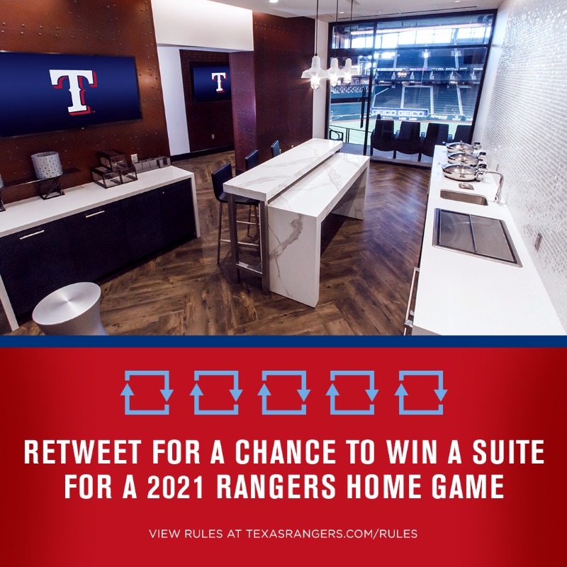 Rangers's tweet photo. You could live the suite life at @GlobeLifeField!