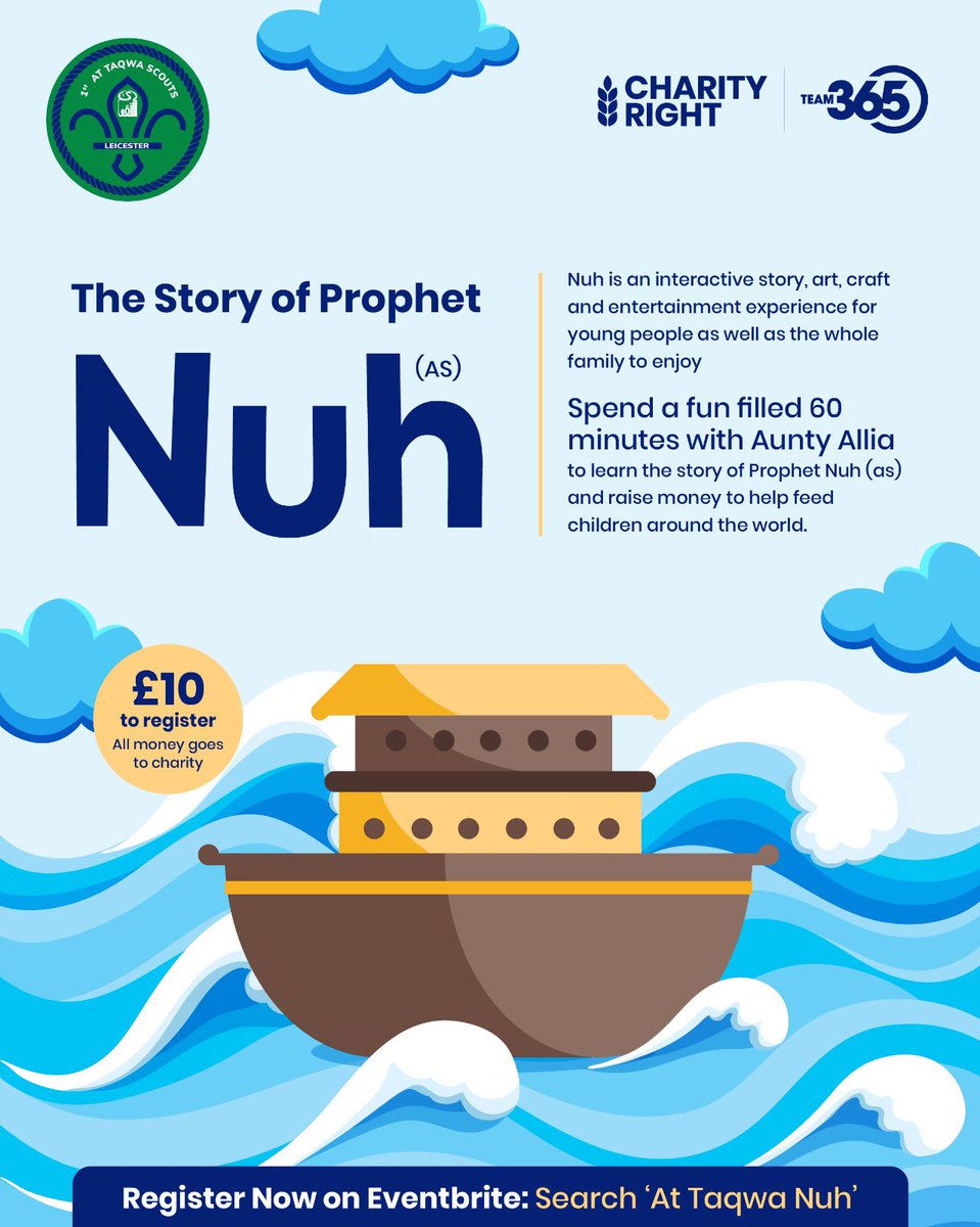 As part of our Team 365 <a href="/CharityRightUK/">Charity Right UK</a> campaign this Ramadhan, our beaver leader Allia will be hosting an online story time event for the WHOLE FAMILY to enjoy!

Money will go towards helping feed vulnerable children around the world

Click the link in bio to purchase a ticket!