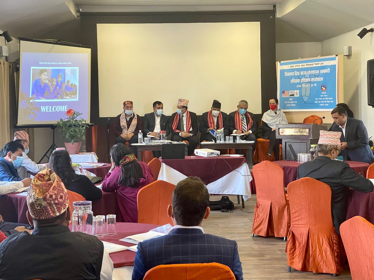 WFP_Nepal's tweet image. WFP and the #Nepal govt are jointly implementing regional menu sets for the national #schoolfeeding programme. 🥘🏫
 
Huge thanks to #MoEST Secretary Ram Pd Thapaliya for sharing how the newly endorsed 10 menu sets will improve nutrition &amp;amp; dietary diversification of school meals.