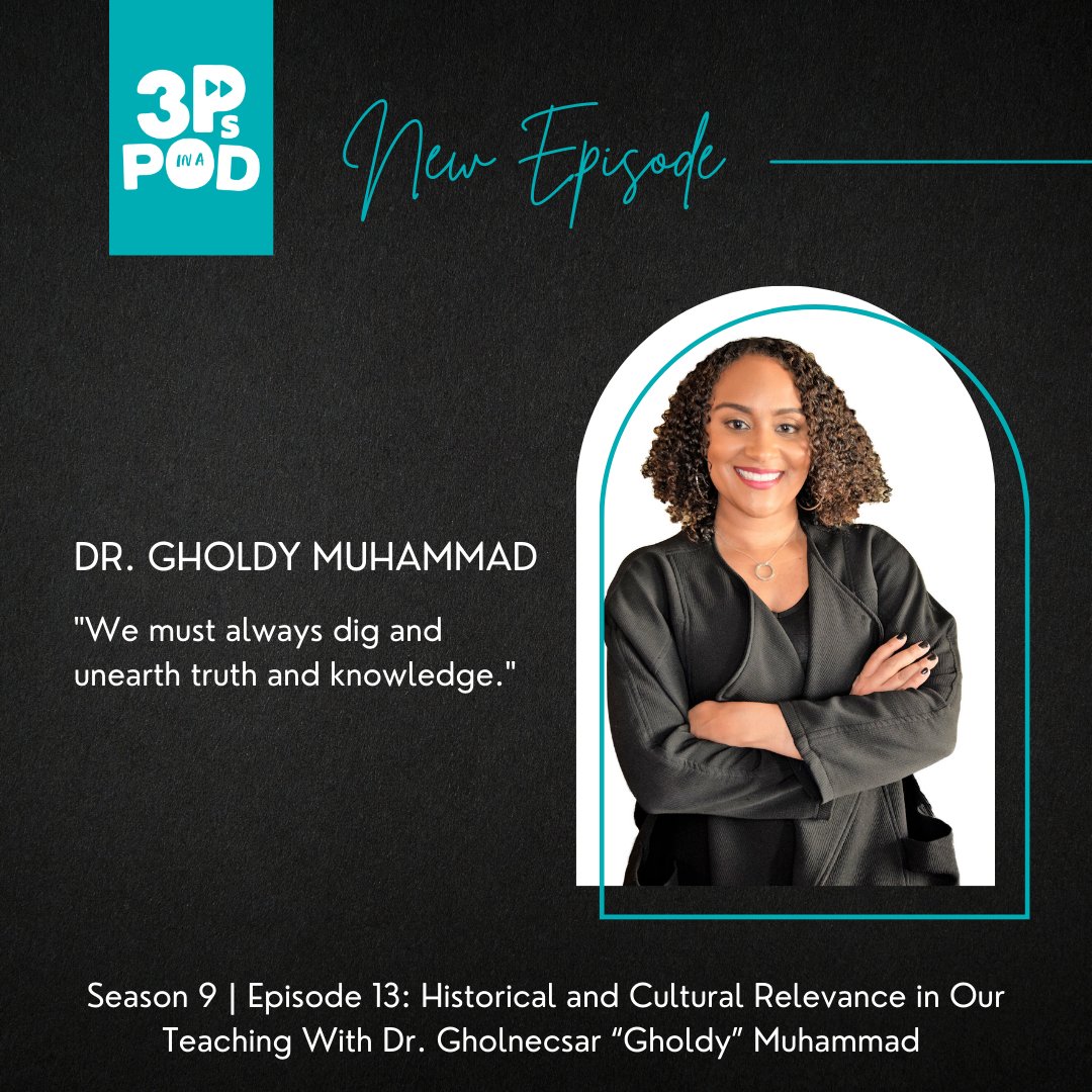 This week's episode of #3PsinaPod is now live! Check it out at bit.ly/3PsinaPod or on your favorite podcast app. You won't want to mis this transformative conversation with <a href="/GholdyM/">Gholdy Muhammad</a>!