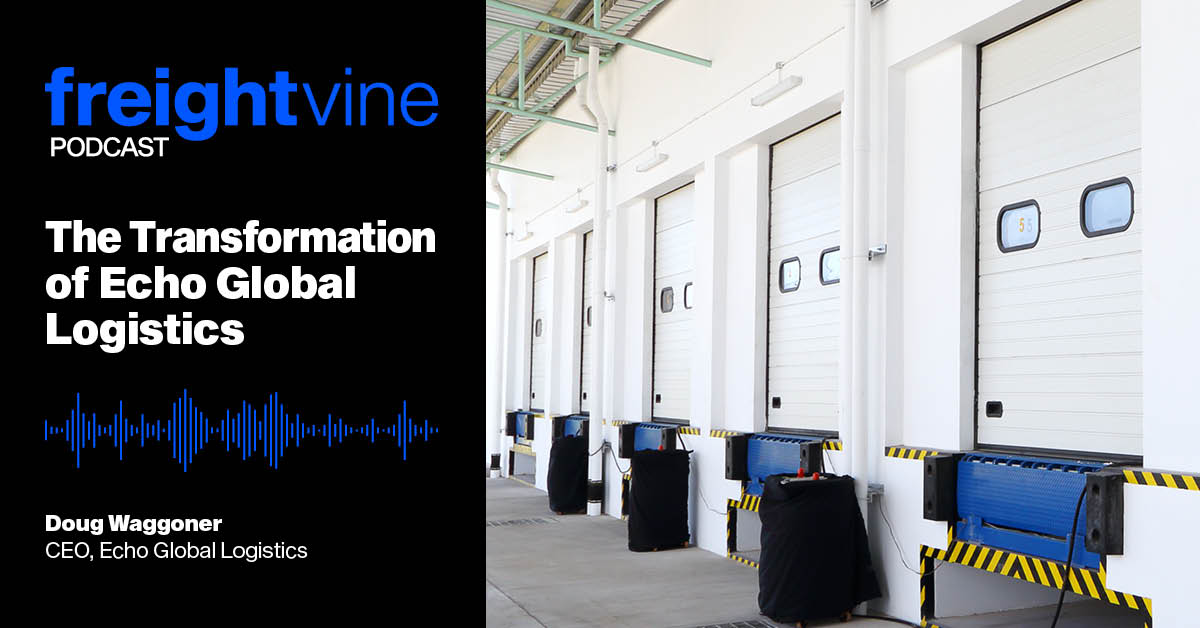 freightvine's tweet photo. From a breakdown of the transformation of the industry to Echo’s hiring practices and D&amp;I efforts, Doug Waggoner, CEO of @EchoLogistics joins Dr. Chris Caplice on #Freightvine to discuss the company's transformation. 

Hear more in the latest episode: https://t.co/r4BFPCHqbx https://t.co/uq3MKvDZ8e