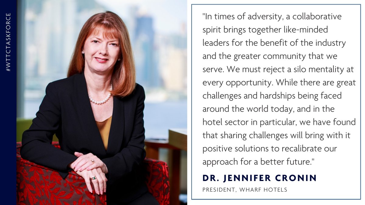 WTTC's tweet photo. We had the pleasure of Jennifer Cronin, President of Wharf Hotel, speaking at our #WTTCTaskforce yesterday. Jennifer spoke about the lessons learnt leading in a crisis and how it is vital to document them.
#crisisleadership #crisisrecovery https://t.co/9Udby9GMxu