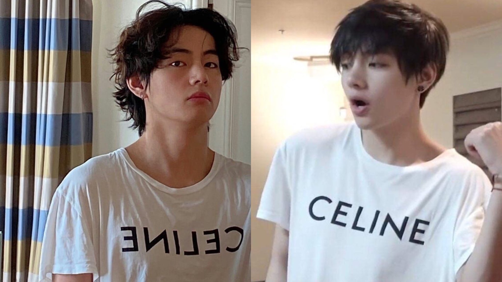 LAYO( ꪜ )ER on X: Taehyung is wearing Loose ave 57 sky t-shirt (CELINE)   / X