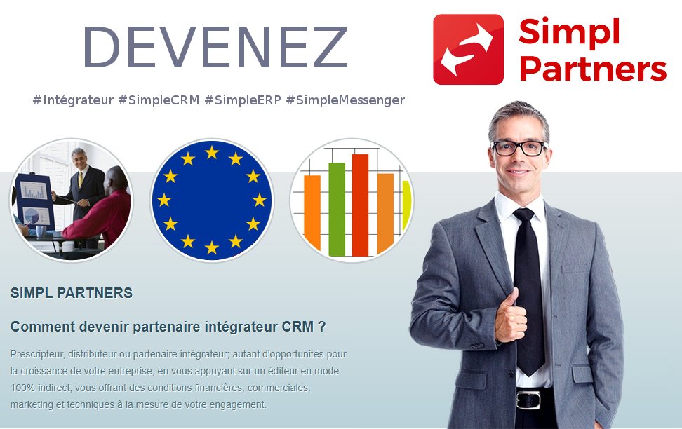 SIMPLE_CRM's tweet photo. Newsletter, SMS, Paiement en ligne, projets, CPQ, … la liste des possibilités pour vos clients grâce à SIMPL est longue. Devenez intégrateur SIMPL Partner : https://t.co/A8cHDAOGWT #CRM #ERP #SimpleCRM #SimpleERP #SimpleMarketing #Marketing https://t.co/VyYSSAxqd9