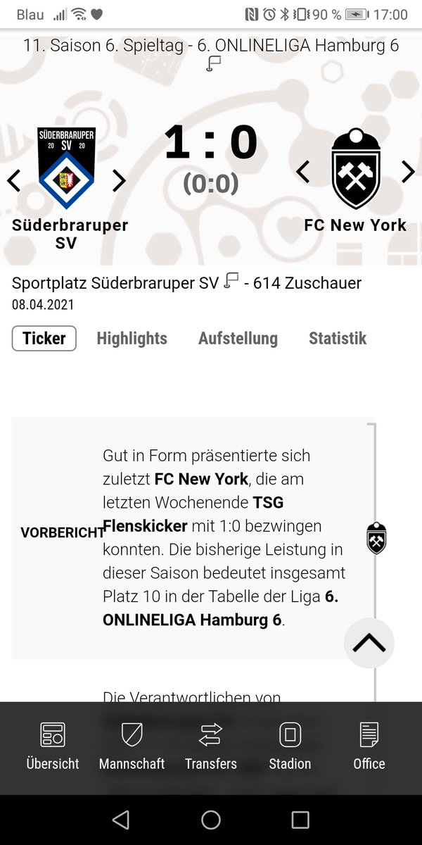 Wir setzen uns mit 1:0 durch und klettern vom 9. auf dem 5. Platz. 10 Punkte haben wir aktuell und nur noch 3 Punkte Rückstand auf Platz 1, hier ist alles möglich. Unsere Leistungen müssen allerdings besser und konstanter werden.
