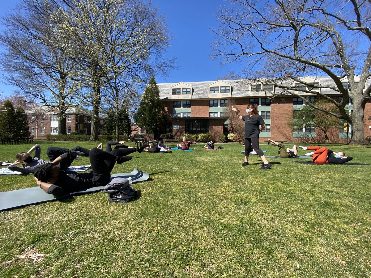 AdelphiU's tweet image. You know it’s #SpringAtAdelphi when you see classes like these out on the quad