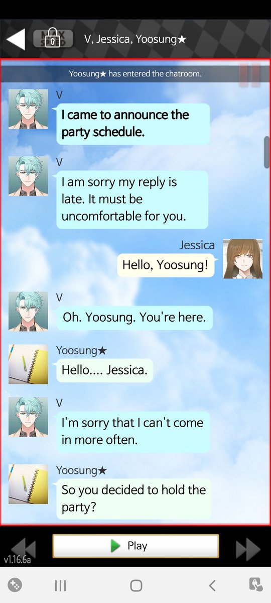 You know, despite Yoosung being the most gullible, he is the least susceptible to V's lies. I forgot at this point 7 said he was locked in at work (despite making the time to prank Yoosung).