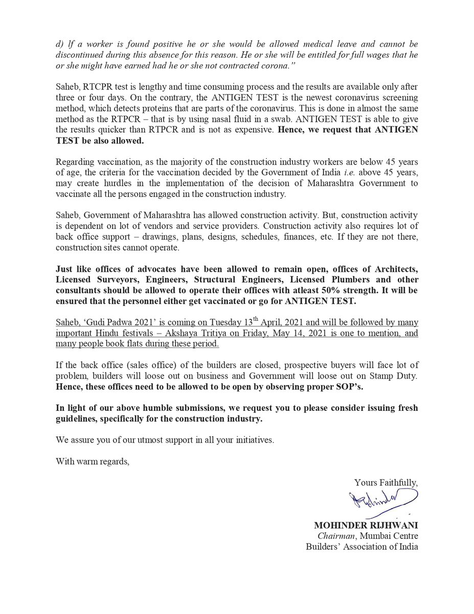 Builders' Association of India, Mumbai Centre tweet media