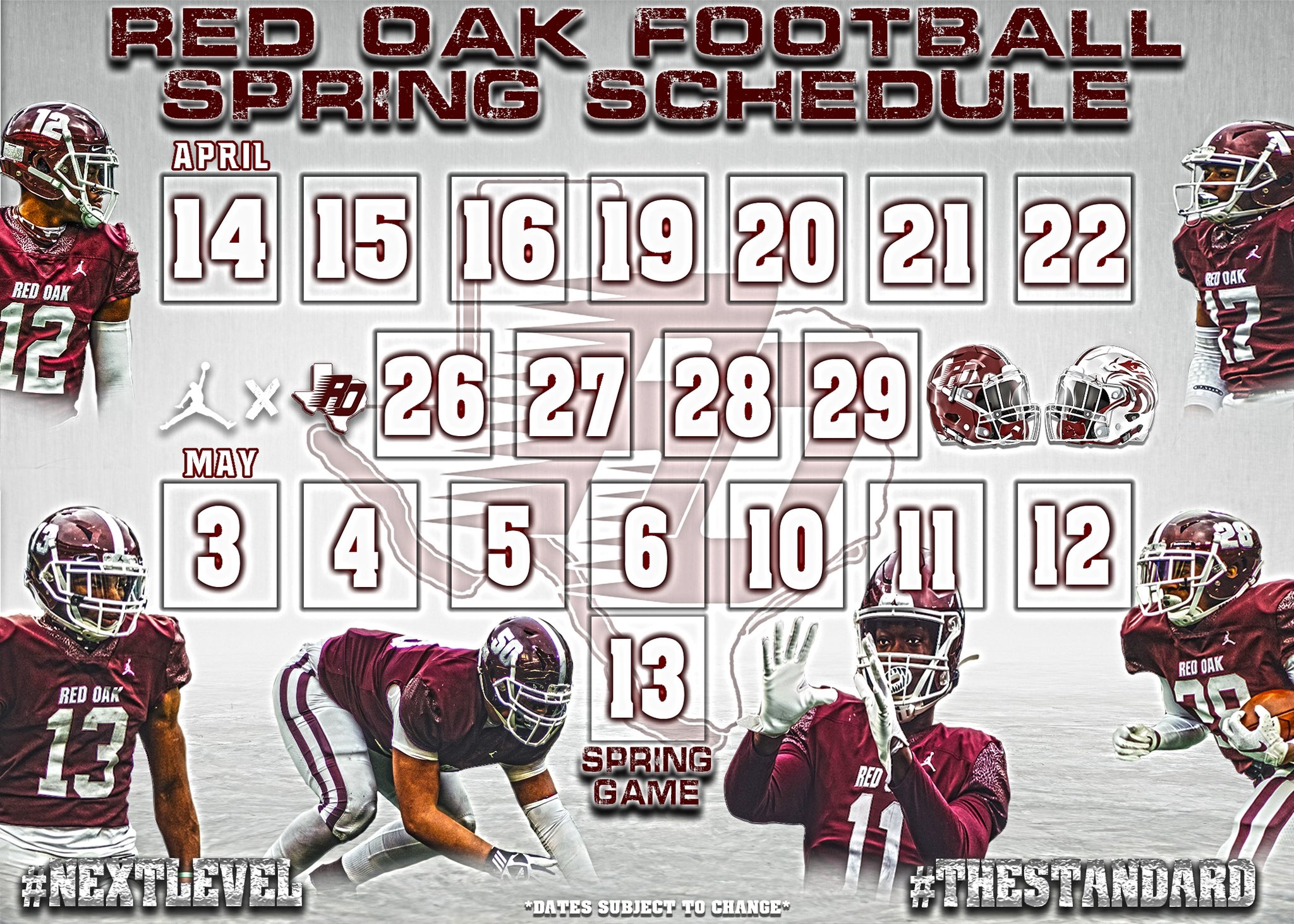 Red Oak Hawks Football on Twitter "Red Oak Football Spring Schedule🔥 IT’S GO TIME ⏱ NextLevel