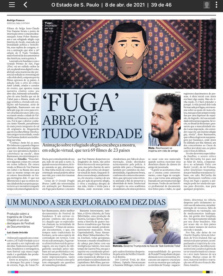 etudoverdade's tweet photo. A abertura e os destaques do É Tudo Verdade estão hoje nas versões impressas e digitais da @folhadespaulo, do @estadao e do @jornaloglobo.

O festival começa hoje, on-line e gratuito para todo o Brasil. Veja a programação completa em https://t.co/PZtxr18C61. https://t.co/9MFuJEhhMb
