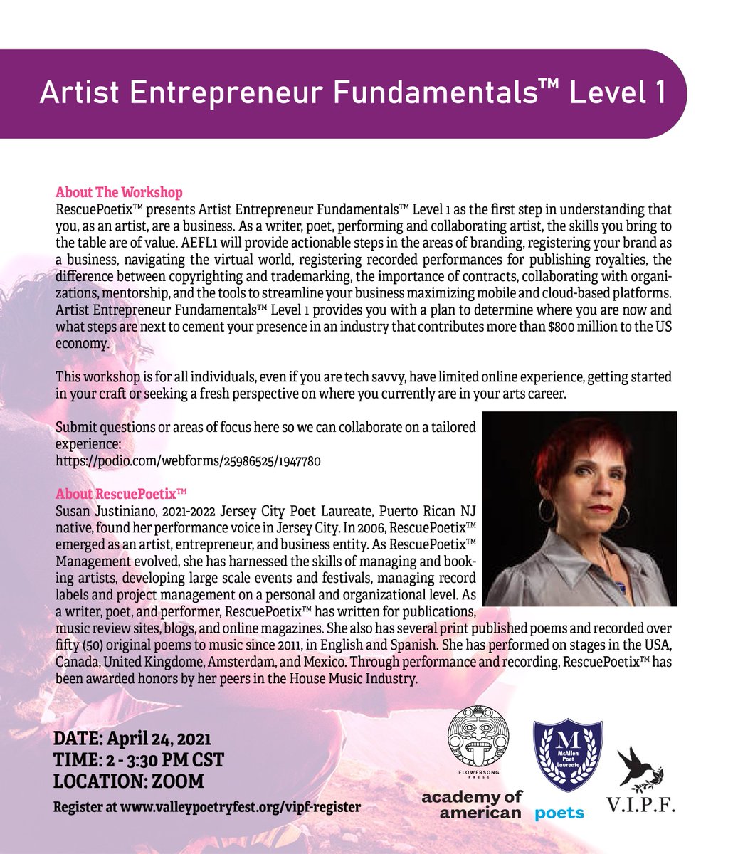 McAllenPoet's tweet photo. We're excited to be partnering with @rgvipf in these wonderful workshops coming up later this month. 2/2 https://t.co/ELUy41o3Tf