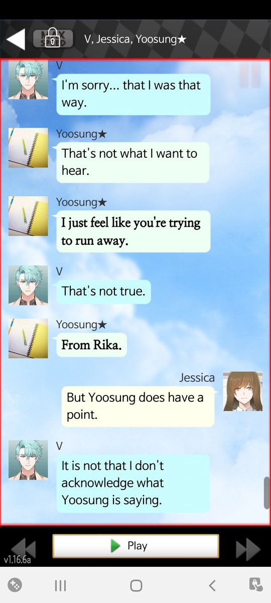Another thing worth pointing out is V never denies Yoosung's accusations