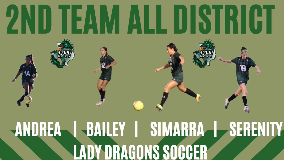 🚨All District Selections 🚨 🐉⚽️🐉⚽️ Congrats to <a href="/satxandrea/">drea</a> Bailey Sam and Serenity! @swisd_SWHSathl <a href="/swisd_swhs/">Southwest HS</a>