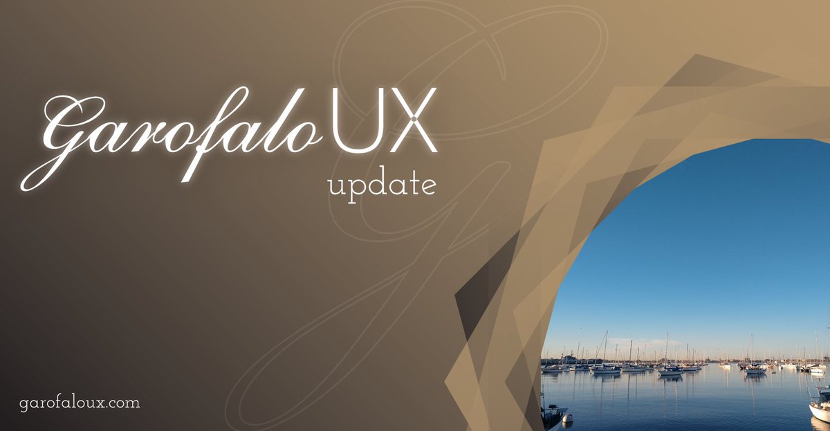 GarofaloUX's tweet image. Garofalo UX Update (4-April-2021) signatureux.garofalostudios.com/garofalo-ux-up…
#UX #learnUX #UXclass #UXcourse #UXstrategy #UXDesign #UCD #IxD #UXConsulting