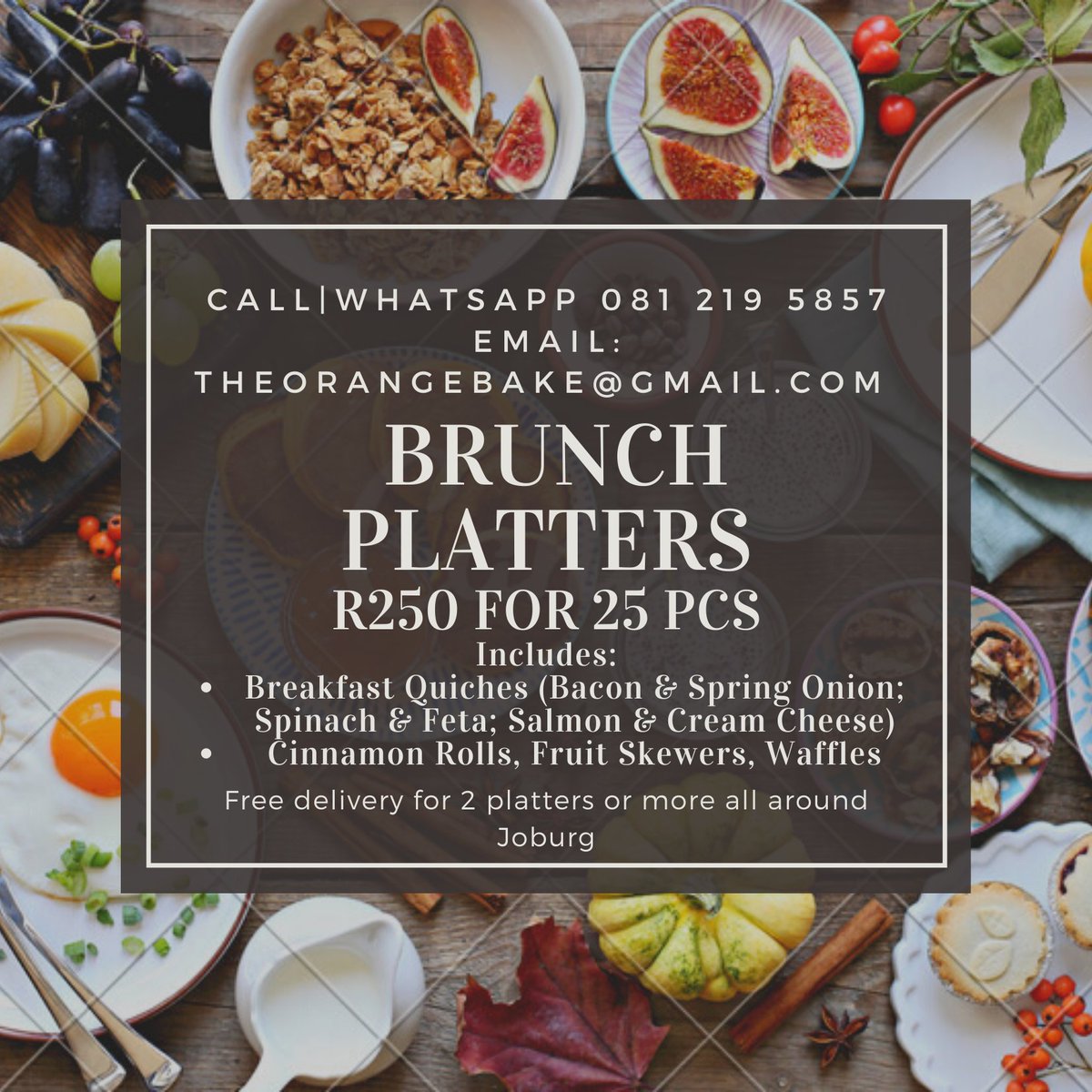 iSabeloCreative's tweet photo. Are you wary of covid restrictions, lockdowns &amp; rules? Miss eating out? We'll bring the restaurant to you with our brunch platters featuring both savoury &amp; sweet goodies. Delivery all around Joburg. Contact 081 219 5857

#mjolo
Rupert
Zara https://t.co/ICSlkf0tH5