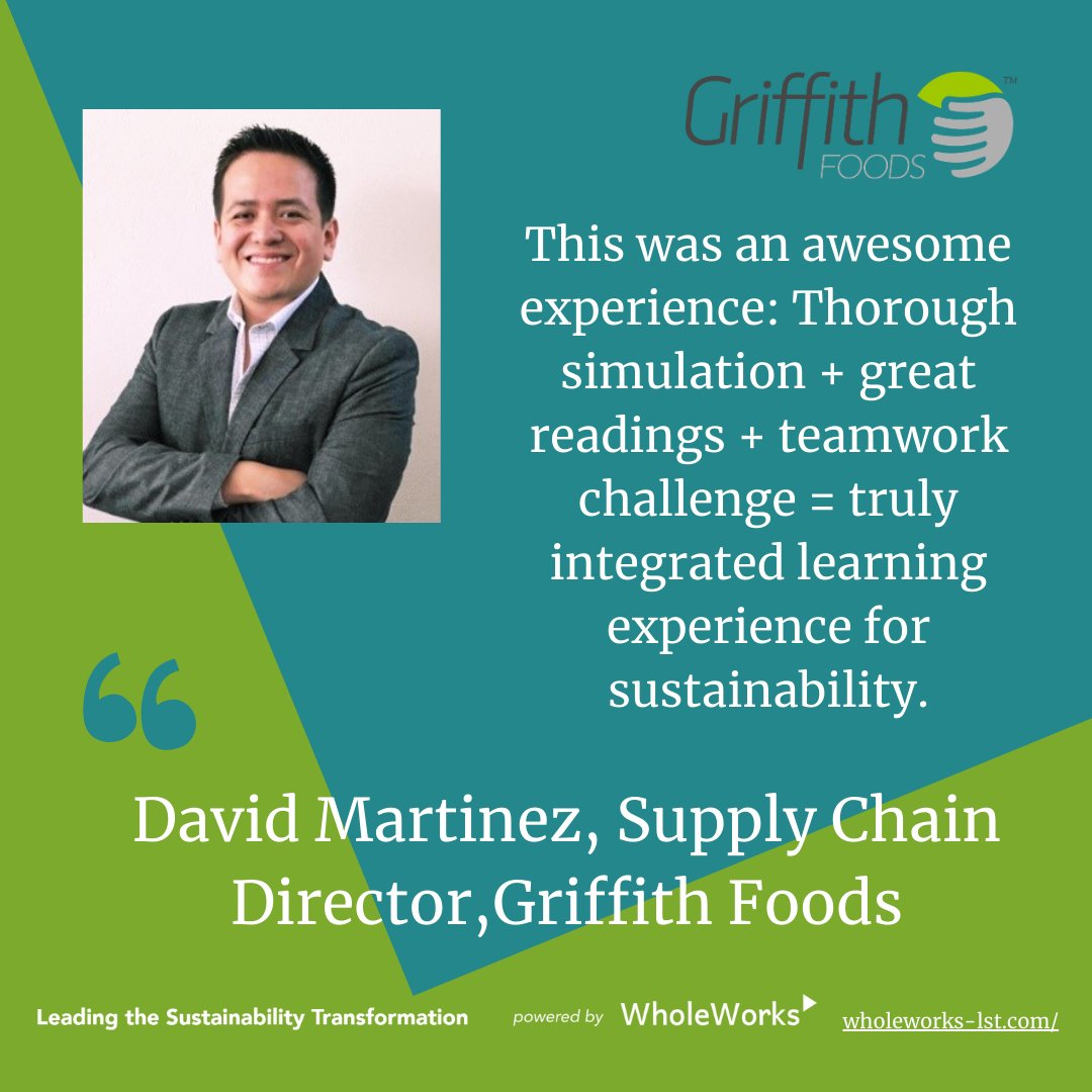 WholeWorksBiz's tweet image. The #LSTprogram connects professionals from all over the world who want to solve social and environmental problems through business. We were fortunate to have David Martinez as part of our January 2021 cohort.

wholeworks-lst.com/affiliates

#lst #griffithfoods #sustainability